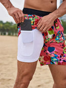Mens Quick Dry Swim Shorts With Compression Liner – Athletic Beach Shorts