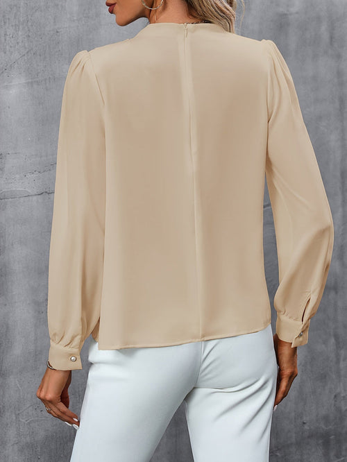 Women's Turtleneck Long Sleeve Blouse – Elegant Office Sophisticated Top