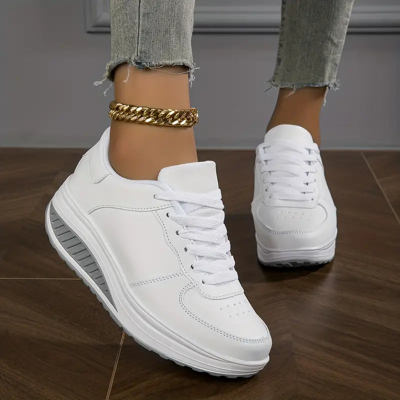 Women's Classy Lace-Up Orthopedic Sneakers – Platform Winter Comfort Shoes