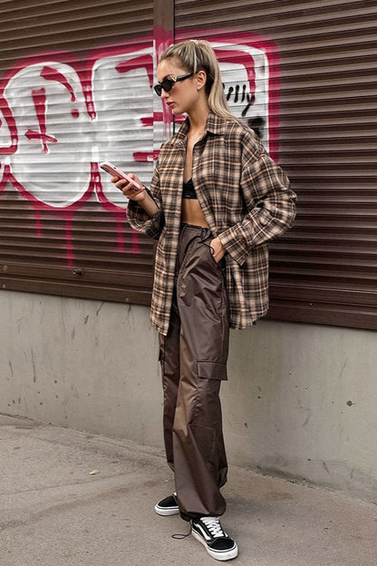 American Vintage Plaid Blouse