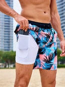 Mens Quick Dry Swim Shorts With Compression Liner – Athletic Beach Shorts