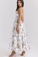 Women's Elegant Tiered A-Line Sleeveless Floral Dress – Summer Dress