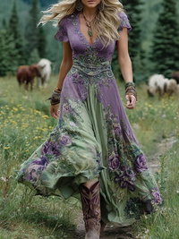Mavis™ – Elegant Floral Maxi Dress