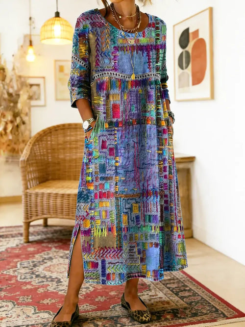 Maelle Printed Loose Midi Dress