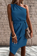 One-Shoulder Wrap Summer Dress