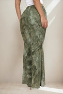 Retro Printed Chic Slim Long Skirt