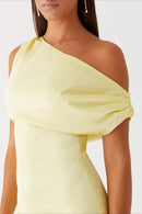 Women's Solid Asymmetric Neckline Formal Maxi Dress – Evening Gown