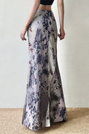 Vintage Botanical Print Bodycon Maxi Skirt