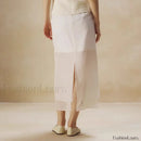 Floral Organza Back Slit Cotton Skirt