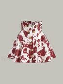 Floral Print Button-Detail Skirt