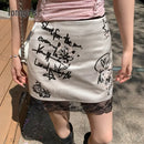 Gothic Print Funny Lace Mini Skirt