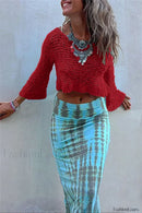Gothic Print Pencil Maxi Skirt