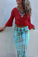 Gothic Print Pencil Maxi Skirt