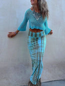 Gothic Print Pencil Maxi Skirt