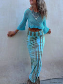 Gothic Print Pencil Maxi Skirt