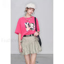 Gray Bowknot Pleated Sweet Skirt
