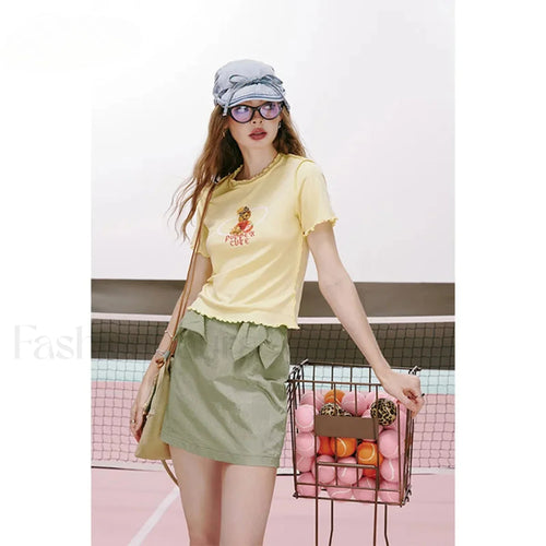 Green Bow Workwear A-Line Skirt