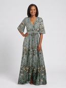 Women's Long Floral V-Neck Maxi Dress – Elegant Summer Flow Dress