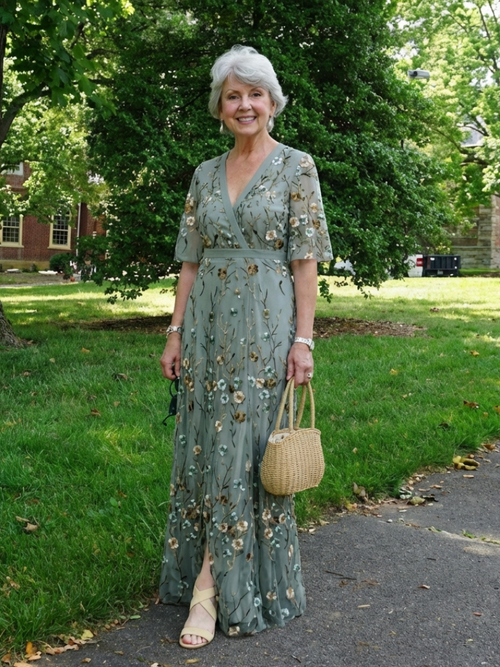 Women's Long Floral V-Neck Maxi Dress – Elegant Summer Flow Dress