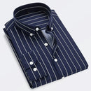 Men's Striped Long Sleeve Fitted Shirt – Button-Down Slim Fit Shirt