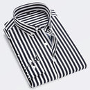 Men's Striped Long Sleeve Fitted Shirt – Button-Down Slim Fit Shirt
