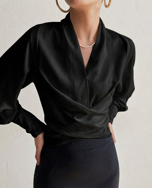 Women's Blouse Puff Sleeve Top Elegant Design