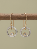 Vintage zirconia drop oorbel op houten tak