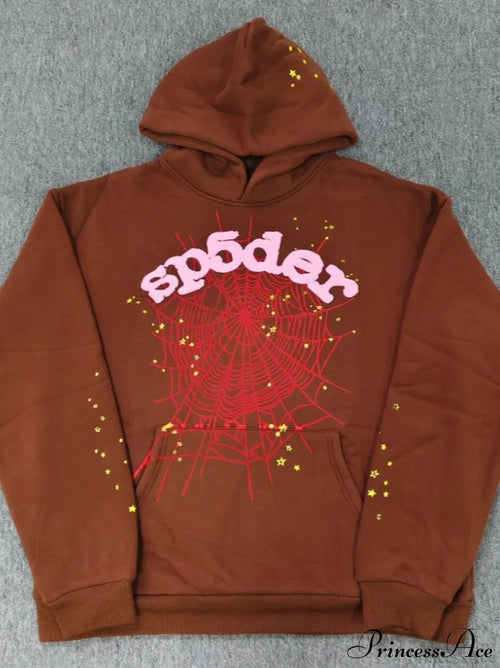 High Pile Fleece Foam Spider Print Hoodie