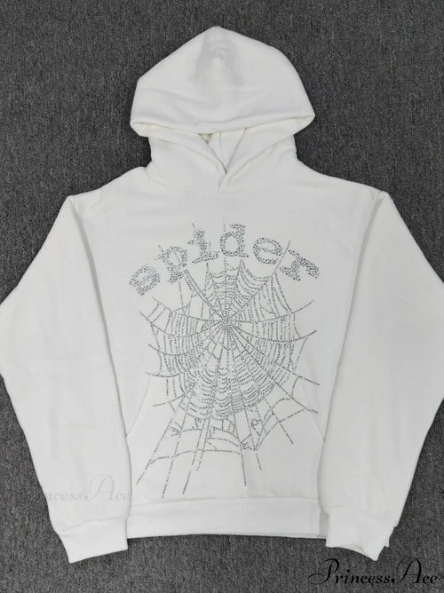 High Pile Fleece Foam Spider Print Hoodie