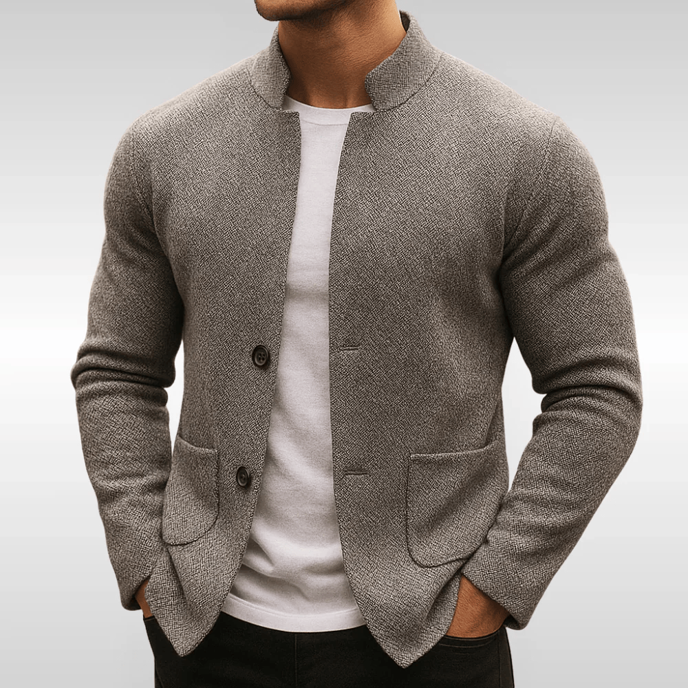 Men's Buttoned Wool Cardigan – Scandinavian Long Sleeve Knit Sweater