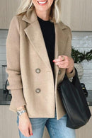 Women’s Wool Casual Blazer Coat With Notch Lapel Collar – Elegant Everyday Outerwear