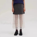 Lace Splicing Straight Zipper Skirt