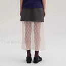 Lace Splicing Straight Zipper Skirt