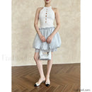 Lace Up Minimalist Casual Skirt