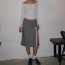 Lace-Up Split A-Line Elegant Skirt