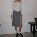 Lace-Up Split A-Line Elegant Skirt