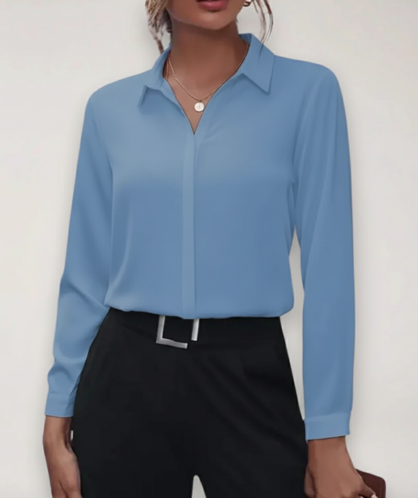 Women’s Tailored Blouse – Elegant Button-Up Shirt for Work and Daywear