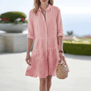 Women's Striped Long Sleeve Midi Dress – Breezy Casual Dress