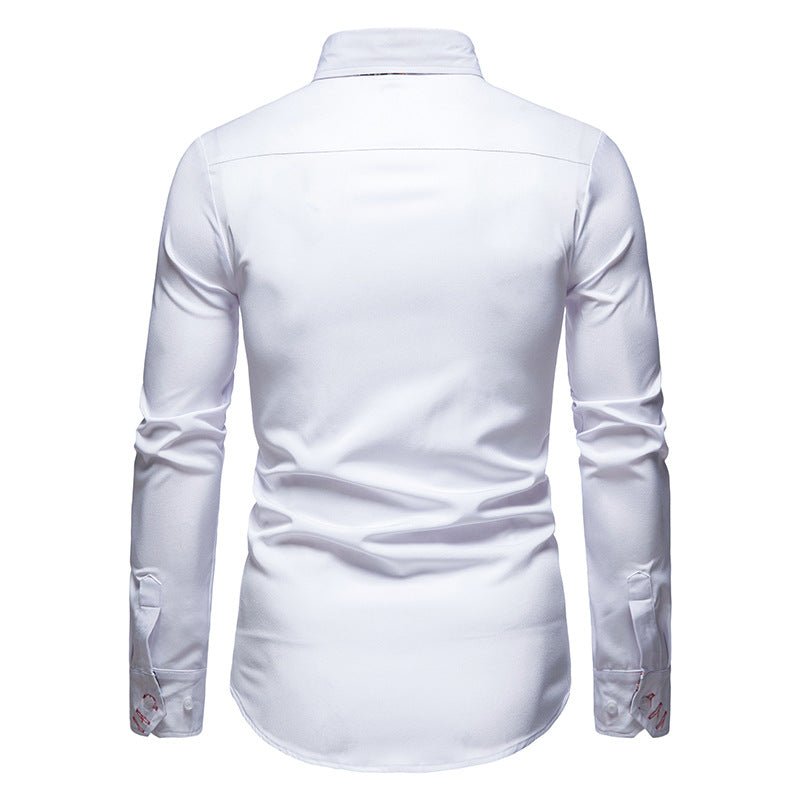 Mens Slim Fit Long Sleeve Shirt Modern Stretch – Casual Dress Shirt