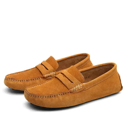 Mens Italian Style Suede Loafers Slip-On – Casual Elegant Shoes