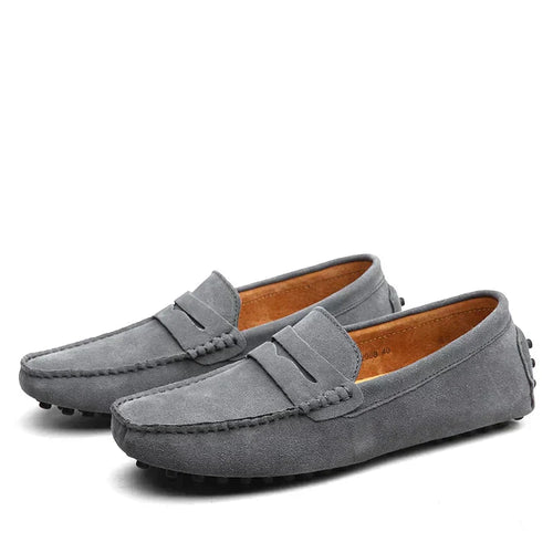 Mens Italian Style Suede Loafers Slip-On – Casual Elegant Shoes
