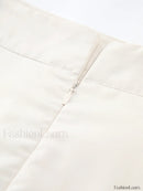 Patchwork Asymmetrical Pleated Buttoned Midi Skirt