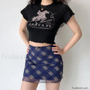 Plaid Mesh Bodycon Harajuku Skirt