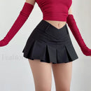 Preppy Solid High Waist Mini Skirt