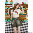 Retro Dyed Comfort Denim Skirt