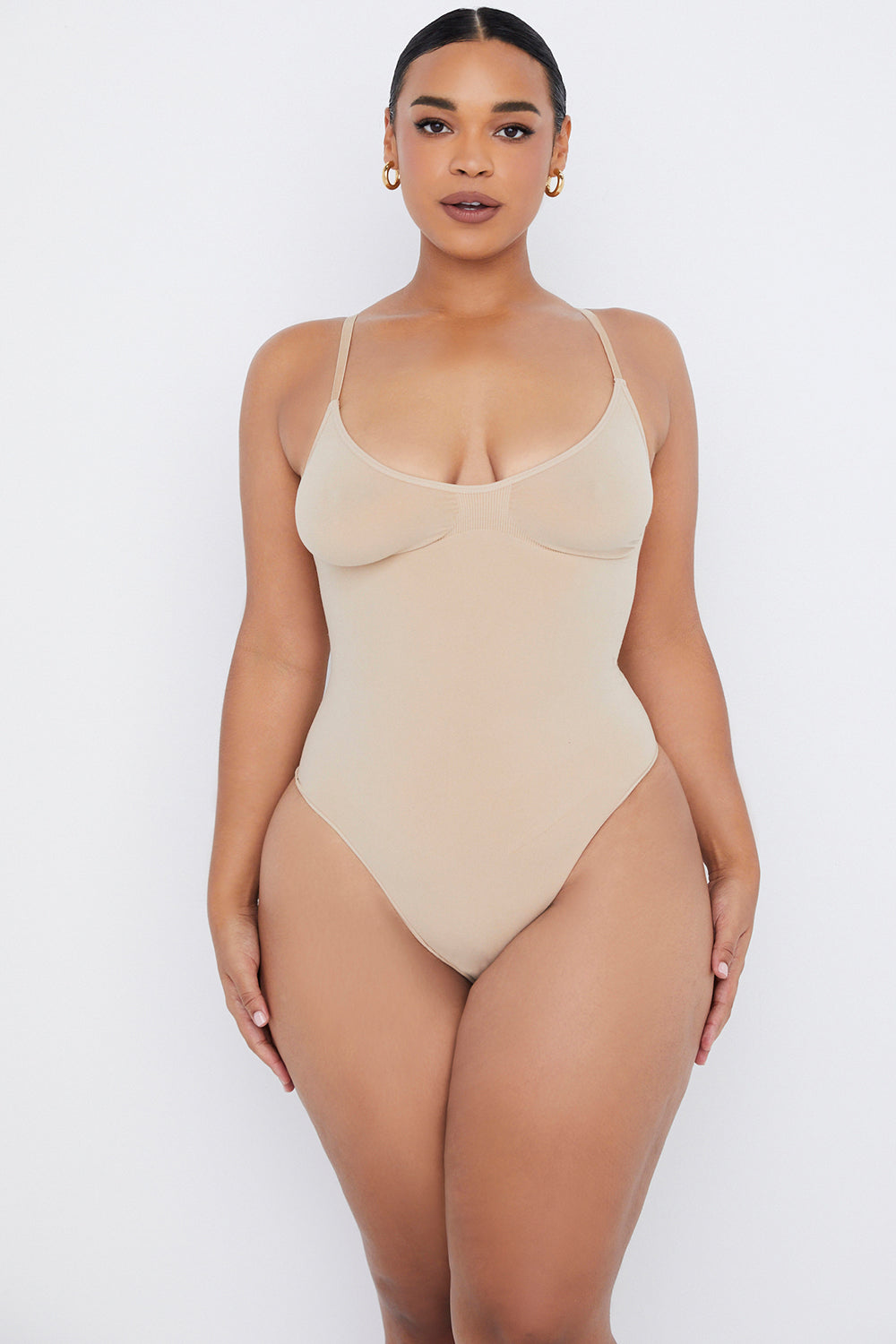 Sculpting Thong Bodysuit – Almond