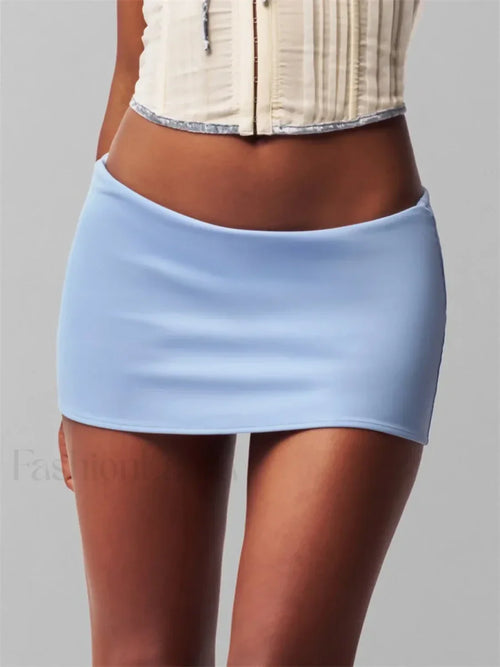 Solid Low Waist Bodycon Street Skirt