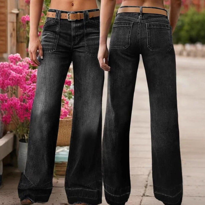 Women's Vintage Wide Leg Jeans – High Waist Loose Denim Pants