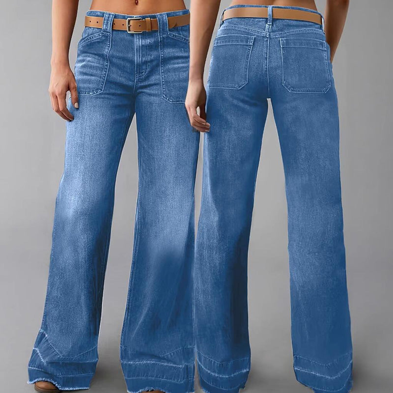 Women's Vintage Wide Leg Jeans – High Waist Loose Denim Pants
