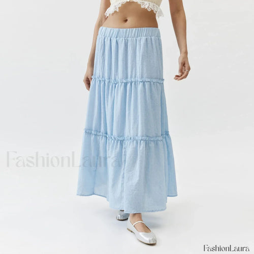 Tiered Flowy Maxi Beach Skirt